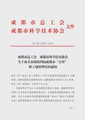 行业资讯 | 第四届成都市“百佳”职工创客明星揭晓，两位新材料工程师与设计创新共耀蓉城